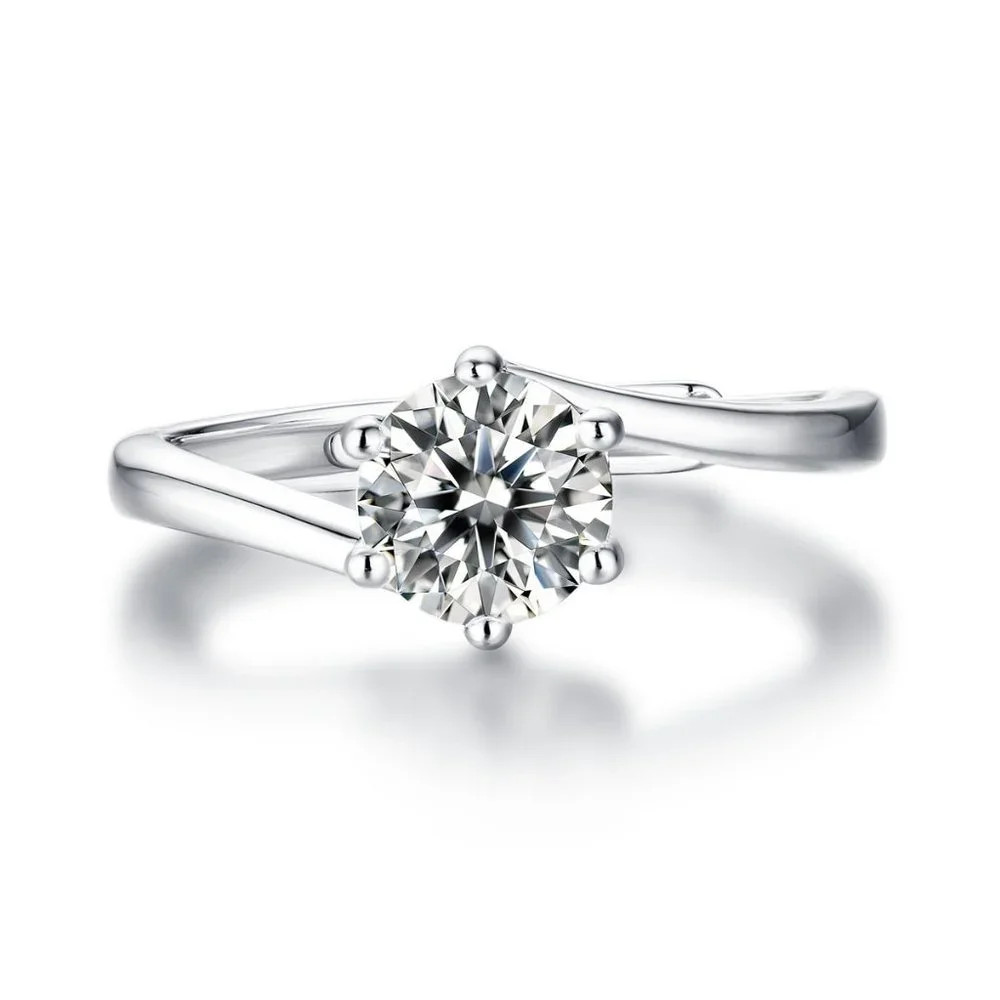 Certified 3ct. t.w. Moissanite Diamond Solitaire Engagement Ring NEW